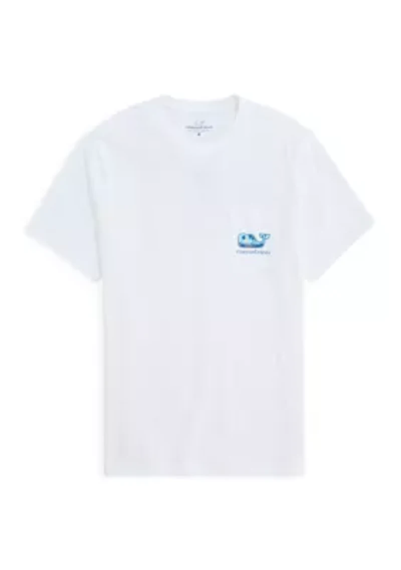 Men's Dog Frisbee Whale Graphic T-Shirt