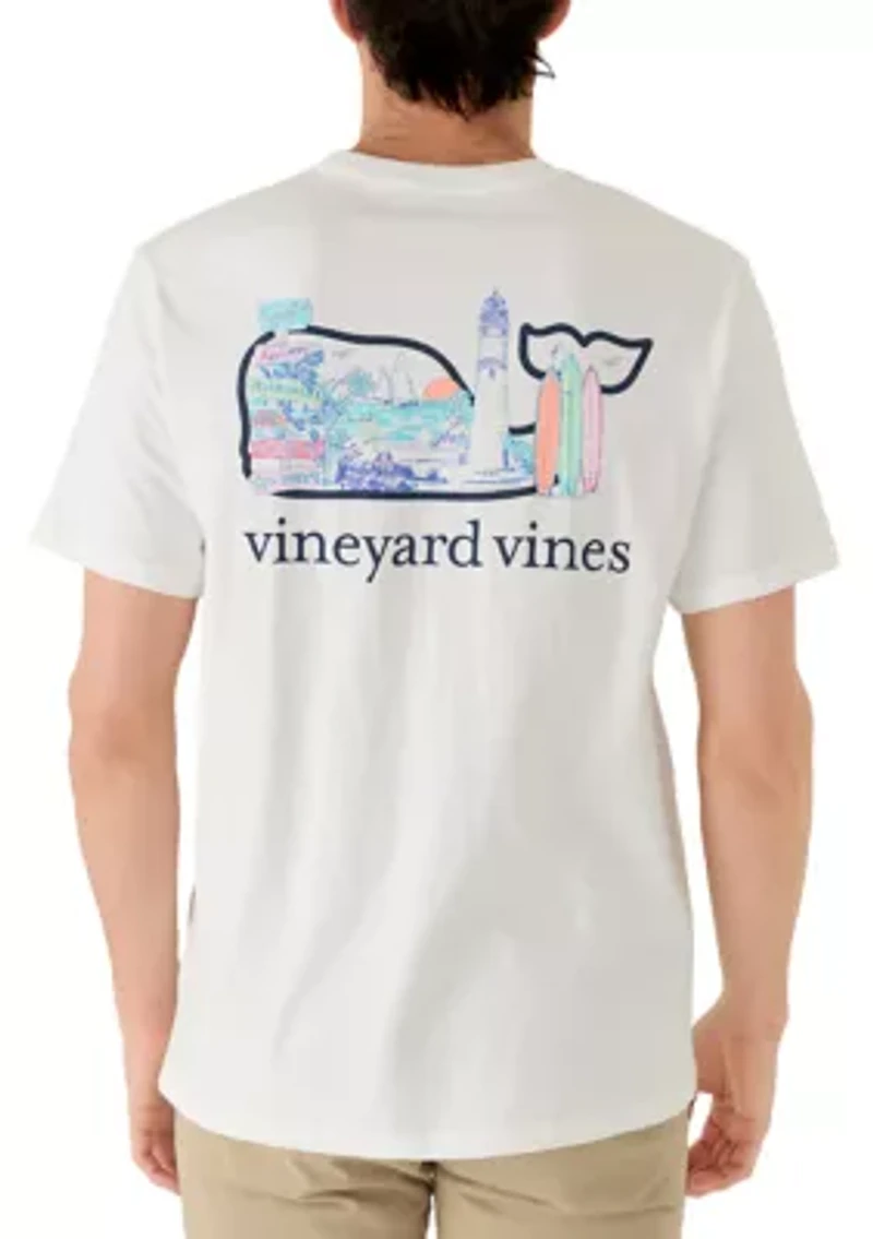 Men's Key's Scene Print Whale Fill Graphic Shirt