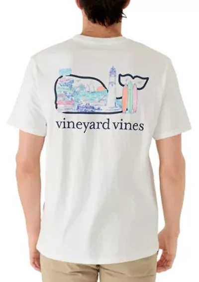Men's Key's Scene Print Whale Fill Graphic Shirt