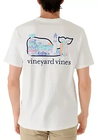 Men's Key's Scene Print Whale Fill Graphic Shirt