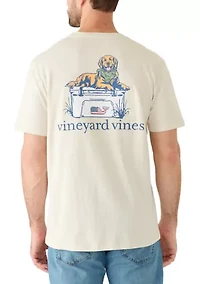 Men's Camo Cooler Dog Graphic Pocket T-Shirt