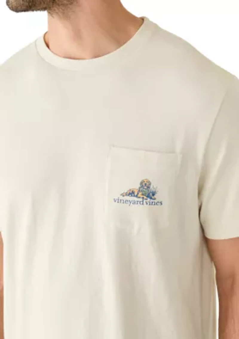 Men's Camo Cooler Dog Graphic Pocket T-Shirt