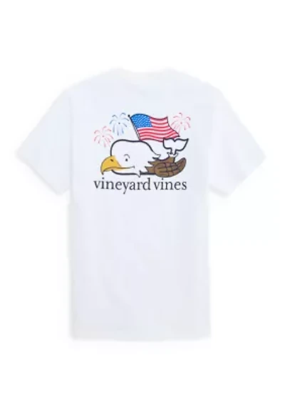 Men's Bald Eagle Whale Graphic T-Shirt
