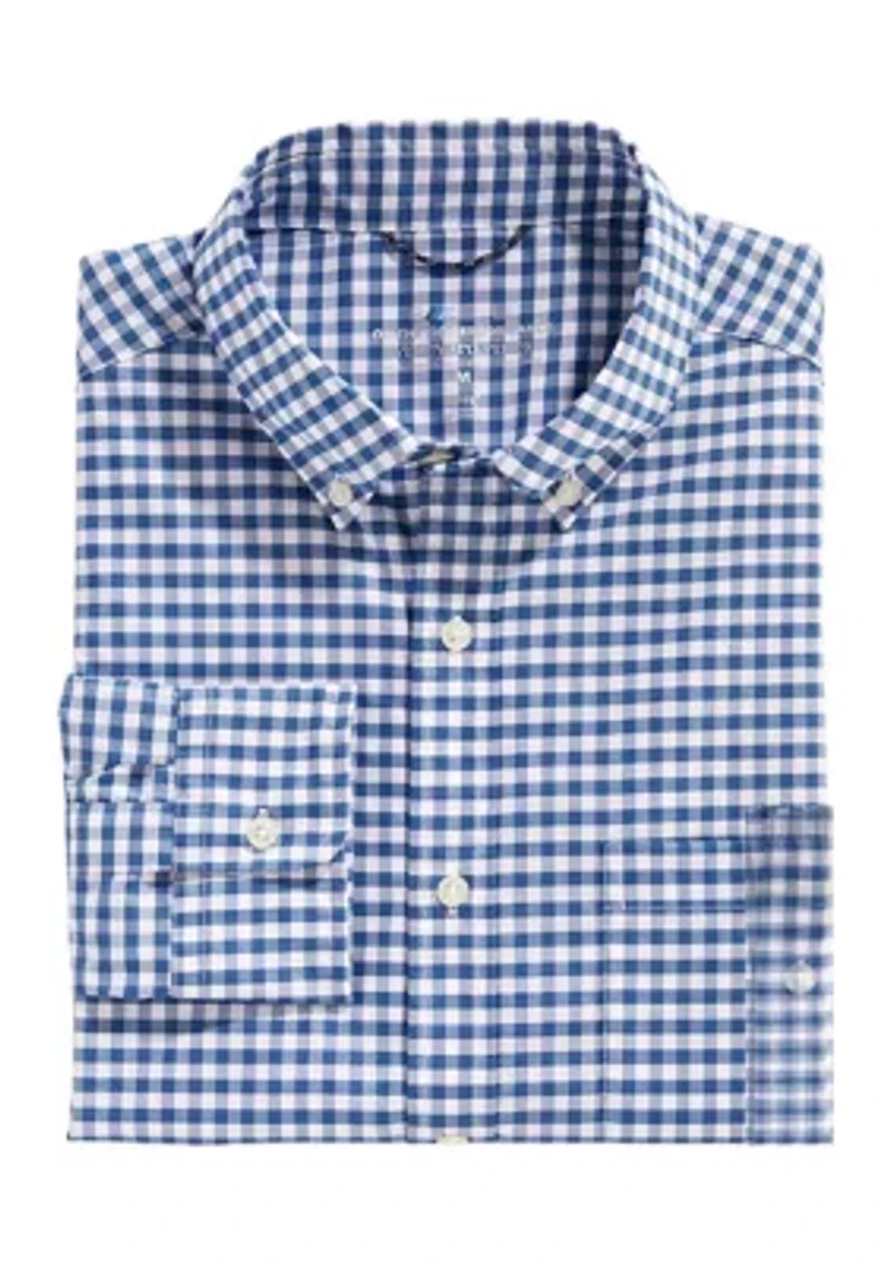 Men's Long Sleeve Classic Gingham Button Down Shirt