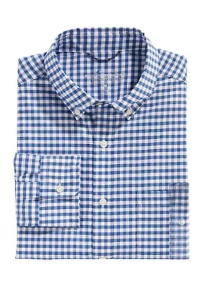Men's Long Sleeve Classic Gingham Button Down Shirt