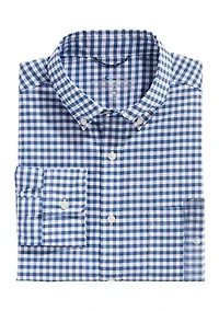 Men's Long Sleeve Classic Gingham Button Down Shirt