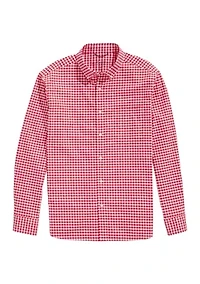 Men's Long Sleeve Classic Gingham Button Down Shirt