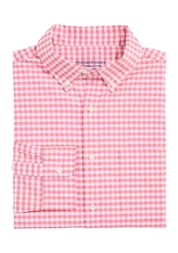 Men's Long Sleeve Classic Gingham Button Down Shirt