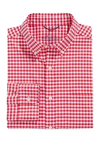 Men's Long Sleeve Classic Gingham Button Down Shirt