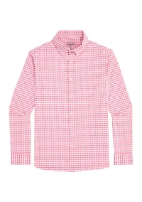 Men's Long Sleeve Classic Gingham Button Down Shirt