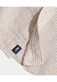 Linen Short-Sleeve Stripe Shirt