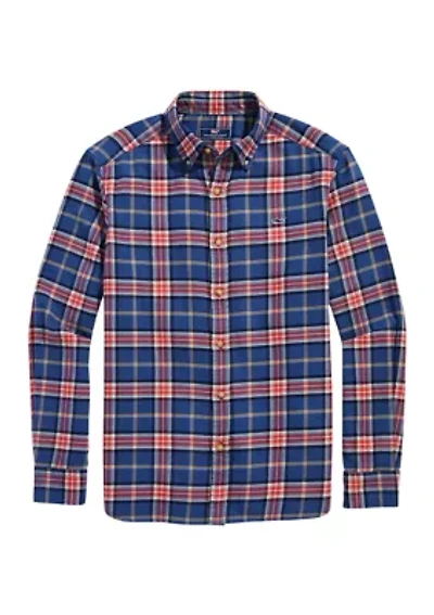 Men's Flannel Plaid Whale Shirt