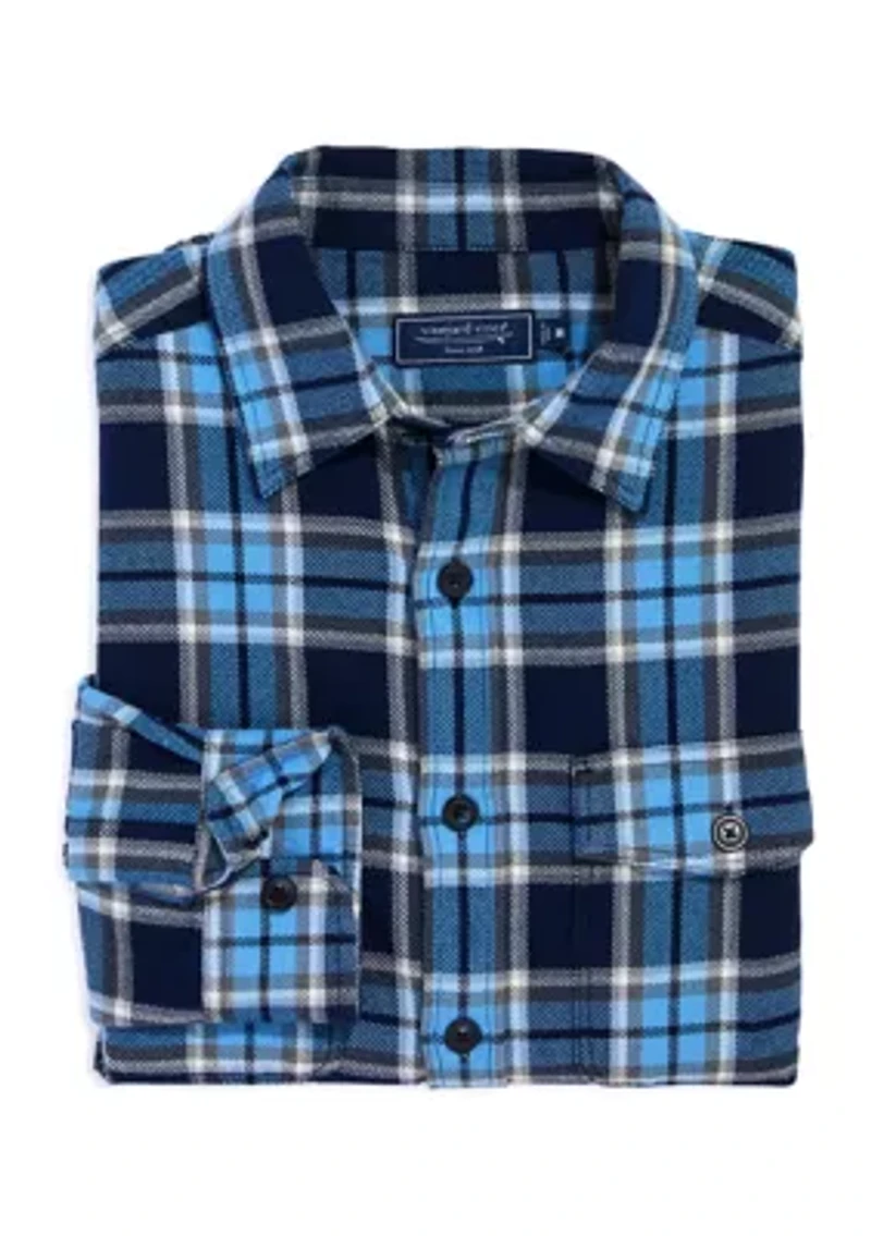 Men's Plaid Printed Midweight Twill Utility Shirt