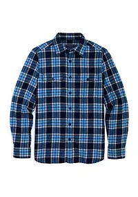 Men's Plaid Printed Midweight Twill Utility Shirt