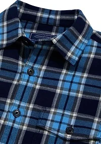Men's Plaid Printed Midweight Twill Utility Shirt