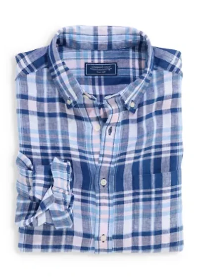 Men's Pelican Point Plaid Linen Shirt
