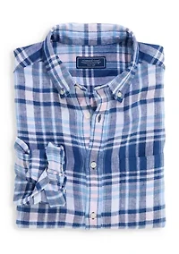 Men's Pelican Point Plaid Linen Shirt