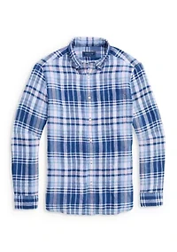 Men's Pelican Point Plaid Linen Shirt