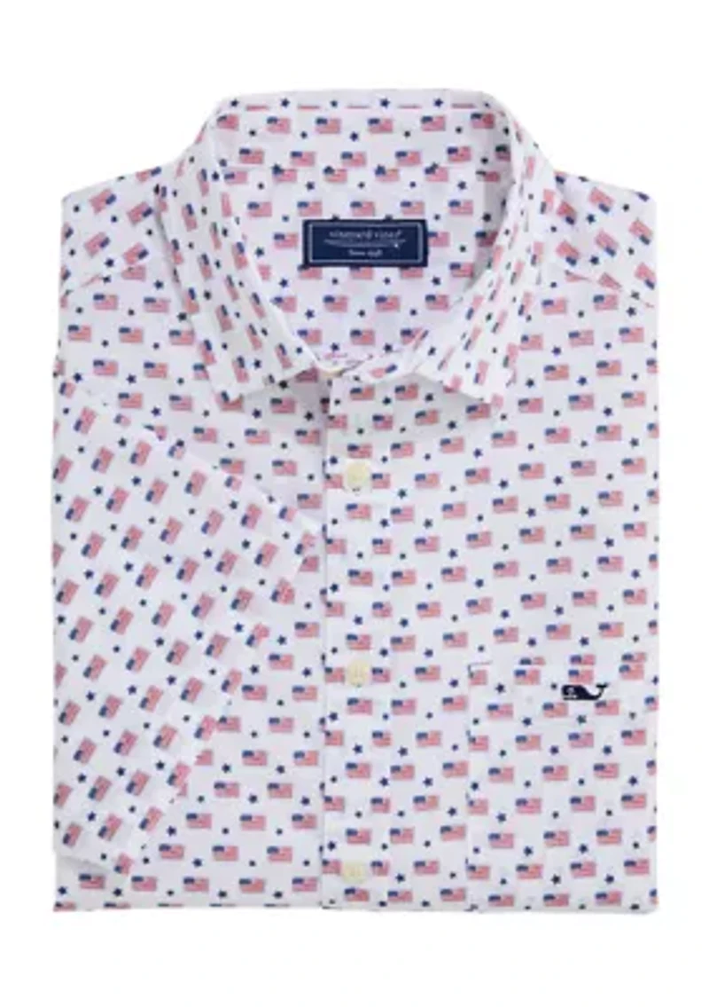 Men's Flag Star Print Shirt