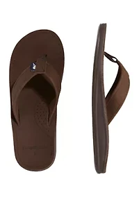 Contoured Leather Flip Flop Sandals