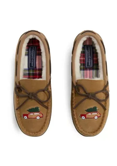 Embroidered Icon Moccasin Slippers