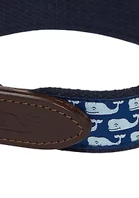 Micro Whale Leather Canvas Club Dog Collar
