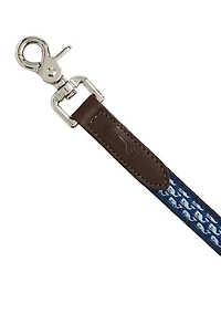 Micro Whale Leather Canvas Club Dog Leash