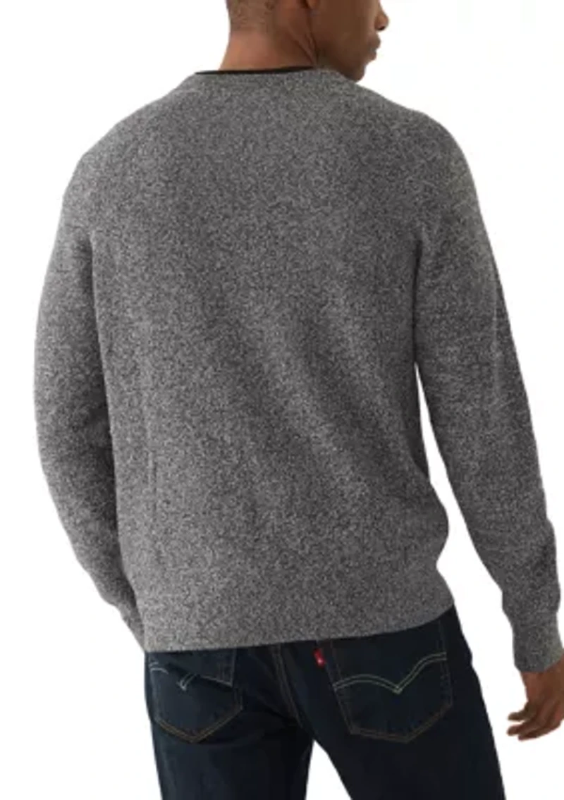 Men's Mouliné Texture Crew Neck Sweater
