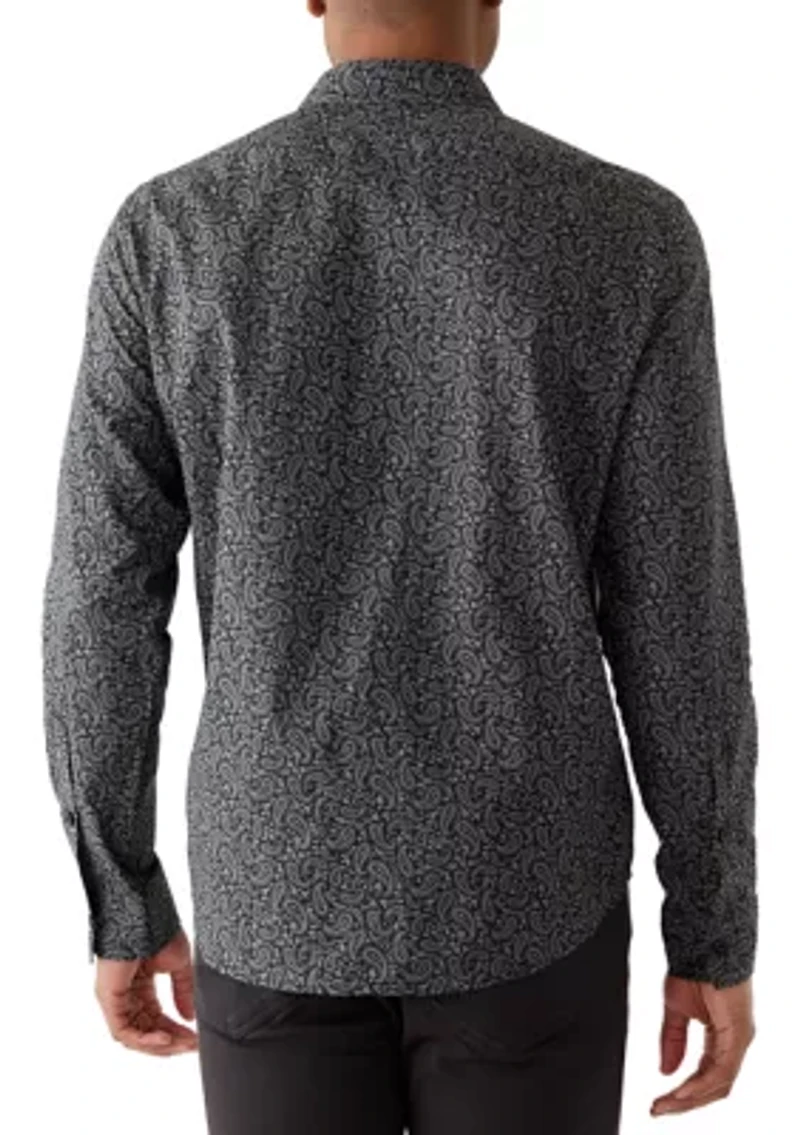 Men's Voile Paisley Button Down Shirt