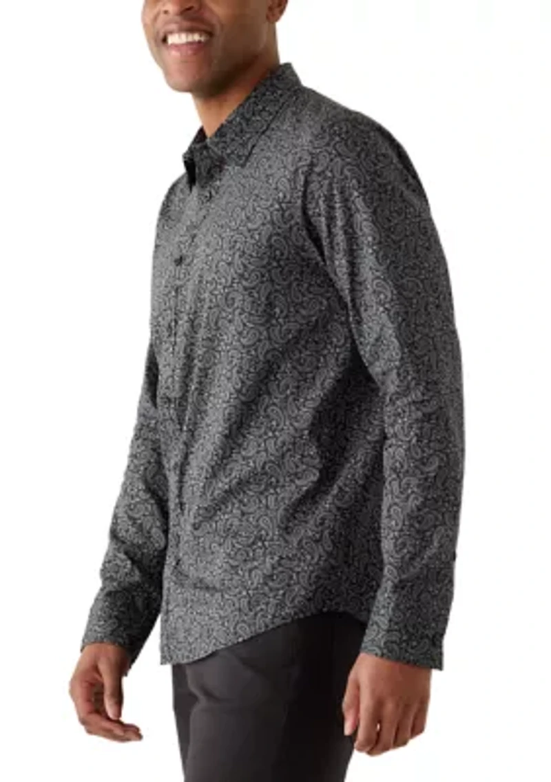 Men's Voile Paisley Button Down Shirt