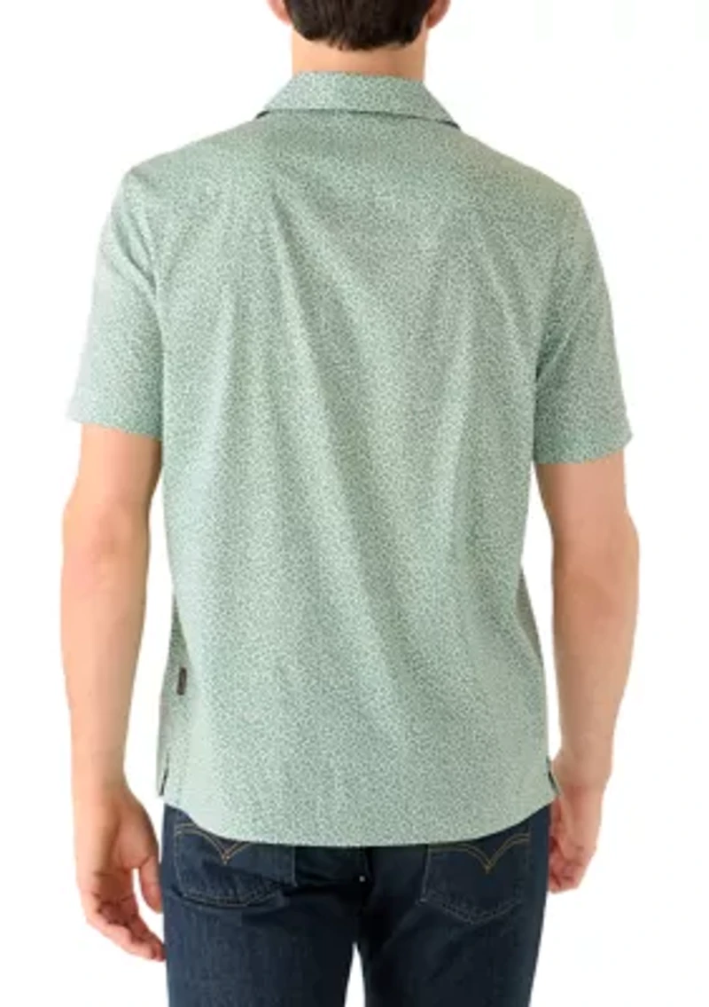 Men's Vine Print Camp Collar Shirt