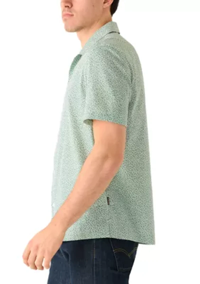 Men's Vine Print Camp Collar Shirt
