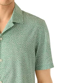 Men's Vine Print Camp Collar Shirt