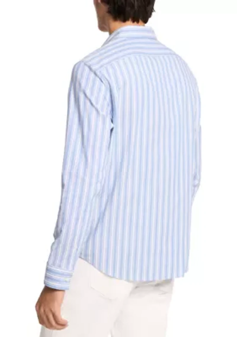 Men's Relaxed Striped Button Down Shirt