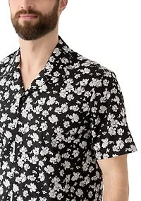 Men's Short Sleeve Floral Camp Shirt