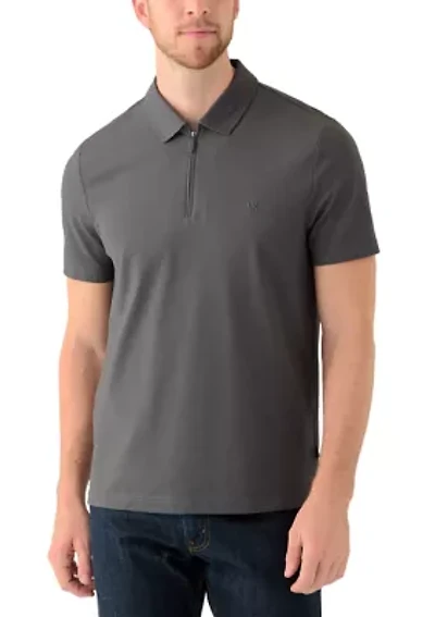 Men's Short Sleeve Zip Piqué Polo Shirt
