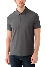 Men's Short Sleeve Zip Piqué Polo Shirt