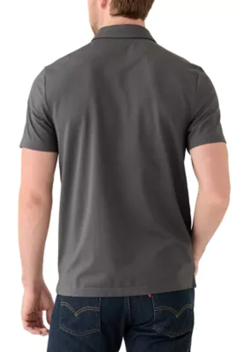 Men's Short Sleeve Zip Piqué Polo Shirt