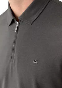 Men's Short Sleeve Zip Piqué Polo Shirt