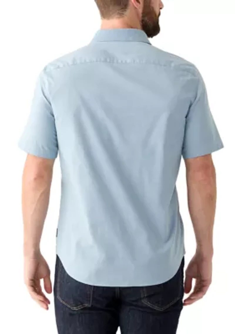 Heather Knit Collar Button Up Shirt