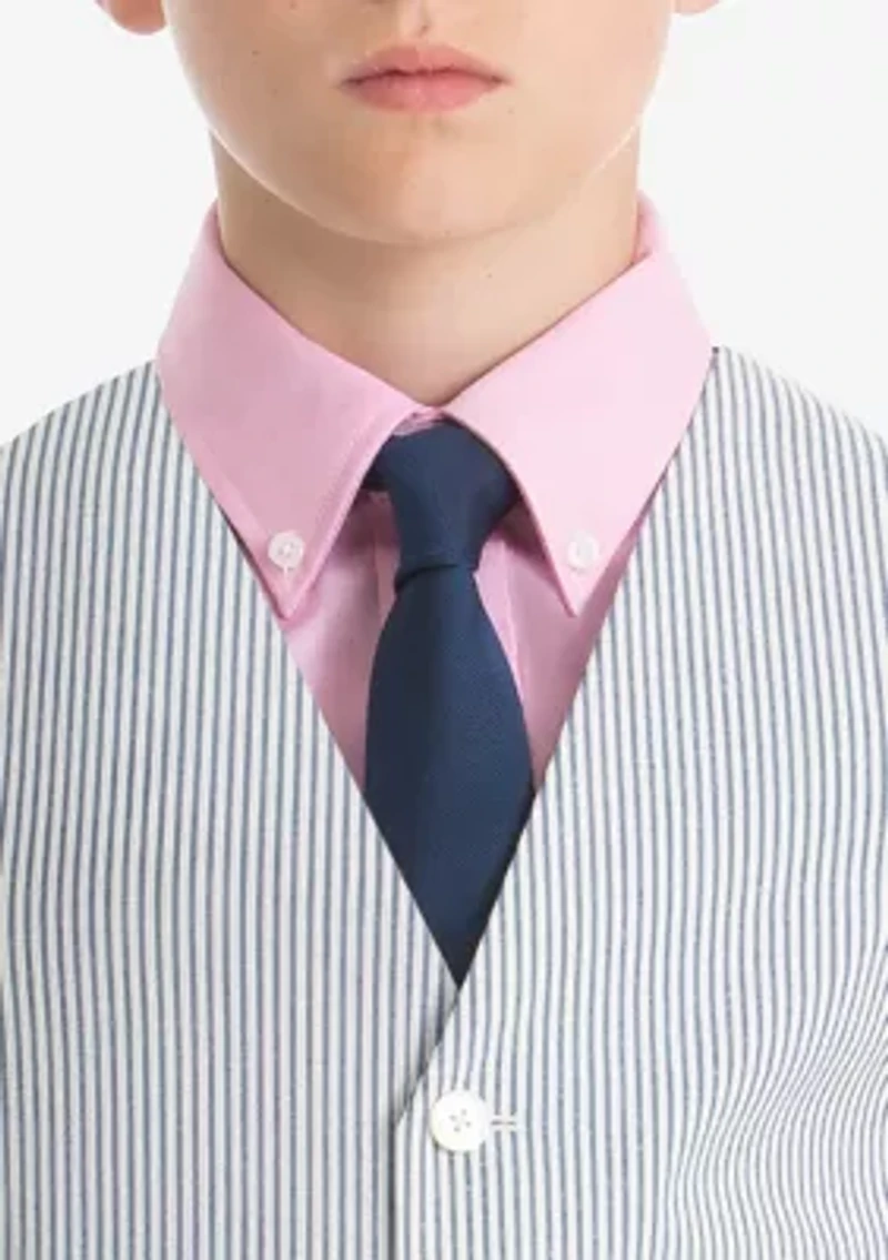 Boys 8-20 Blue Stripe Cotton Vest