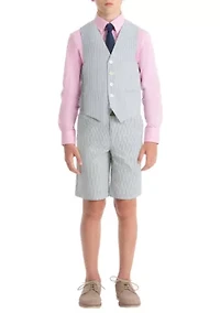 Boys 8-20 Blue Stripe Cotton Vest