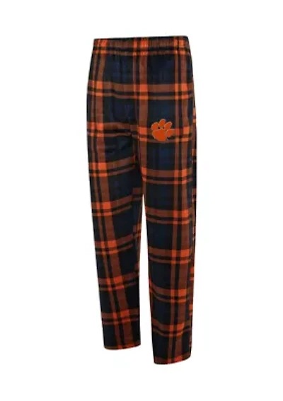 NCAA Clemson Tigers Bryce Men's Plaid Silky Fleece Pant