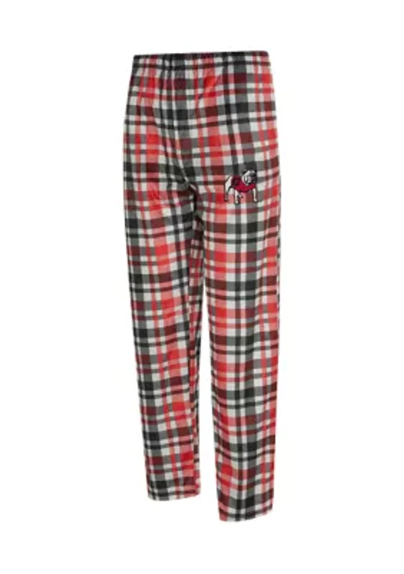 NCAA Georgia Bulldogs Bryce Men's Plaid Silky Fleece Pant