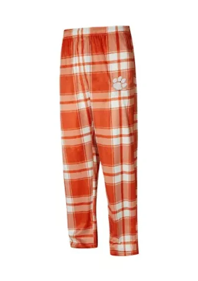NCAA Clemson Tigers Embry Plaid Silky Fleece Pants