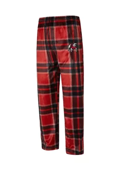 NCAA Georgia Bulldogs Embry Plaid Silky Fleece Pants