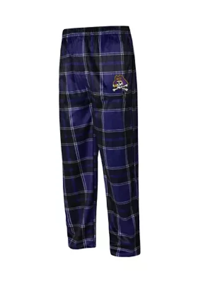 NCAA East Carolina Pirates Embry Plaid Silky Fleece Pants