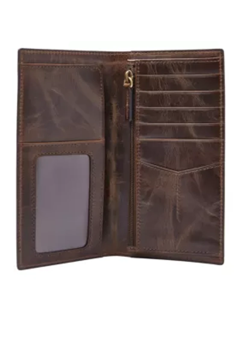 Derrick Leather Executive Checkbook Wallet