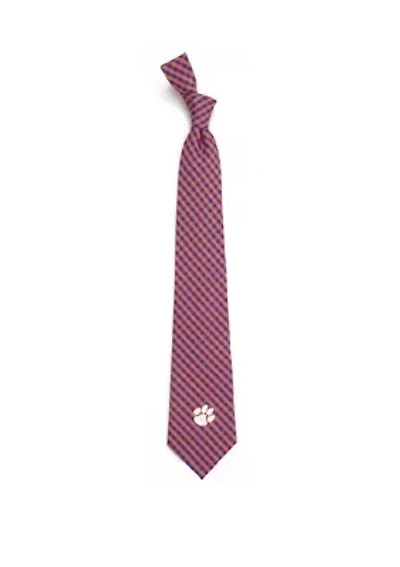 NCAA Clemson Tigers Gingham Tie