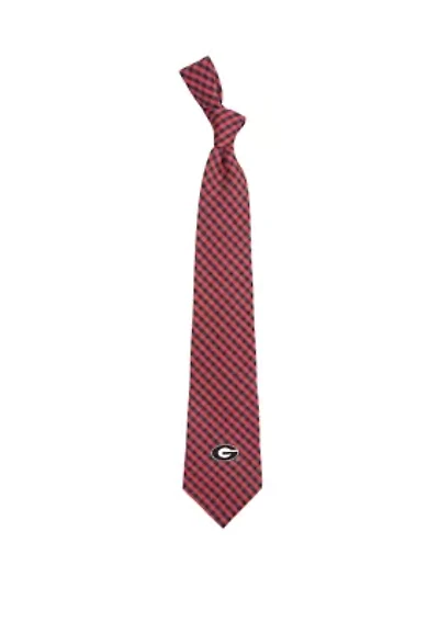 NCAA Georgia Bulldogs Gingham Tie